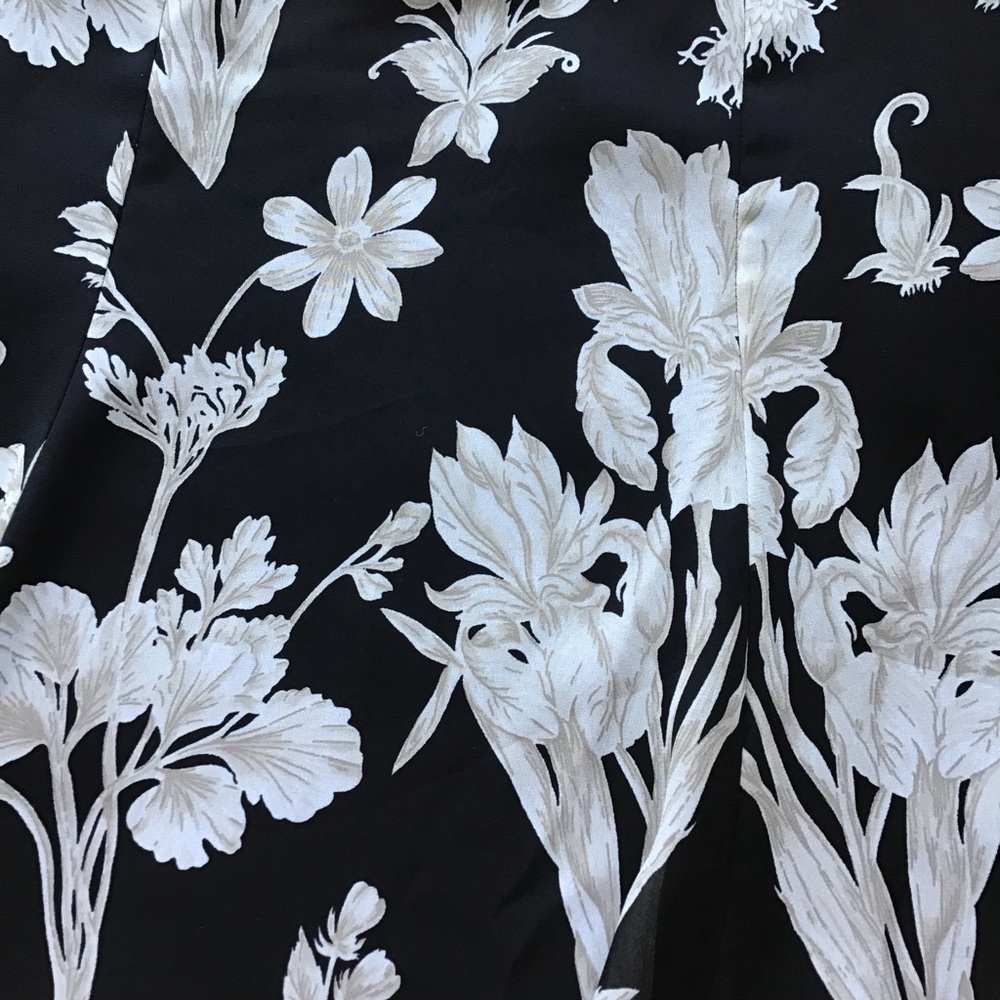 ANN TAYLOR‎ LOFT skirt floral a-line black & white sz 4 - Picture 7 of 8